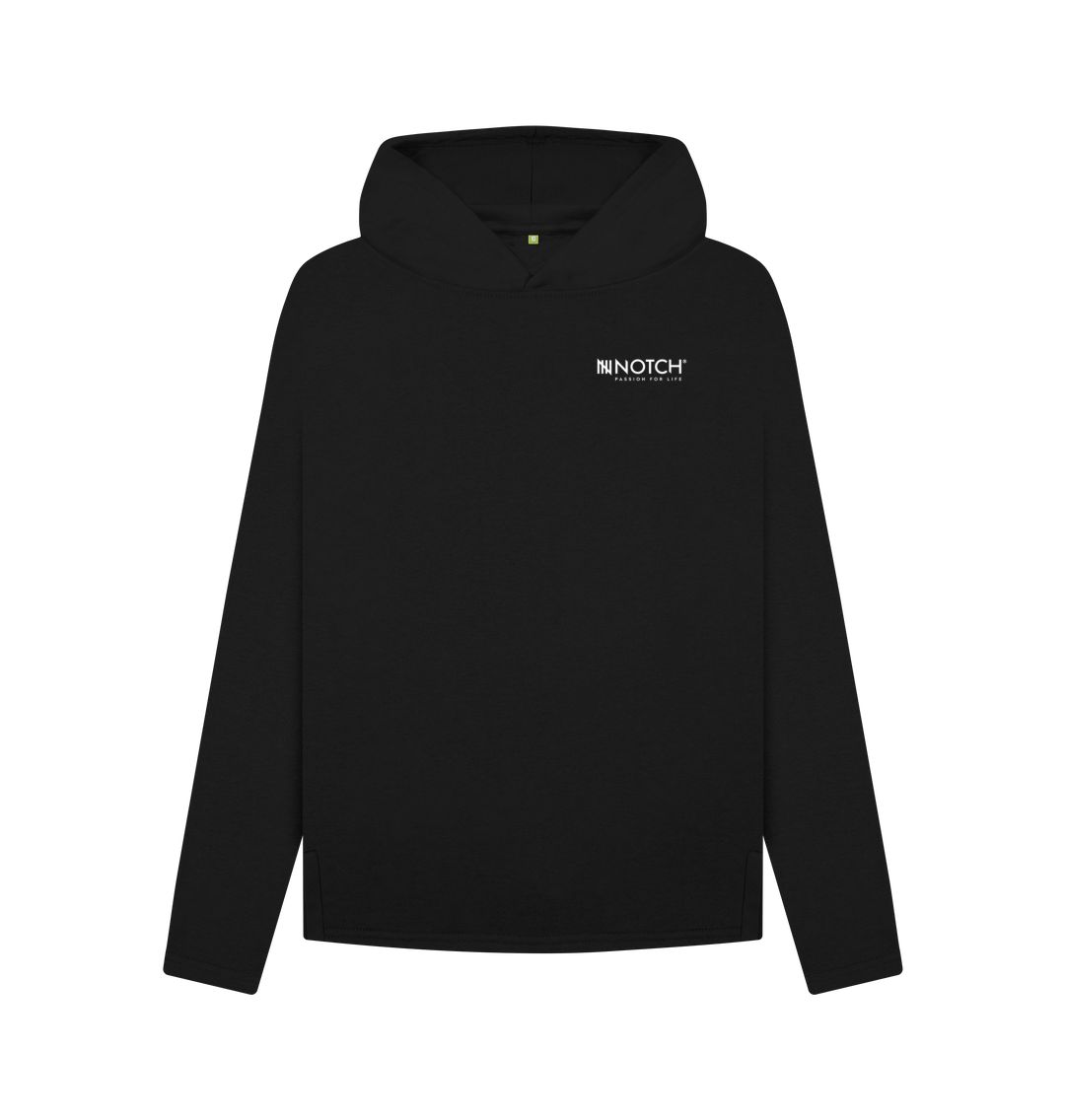 Black Women's Small Logo Notch Hoodie