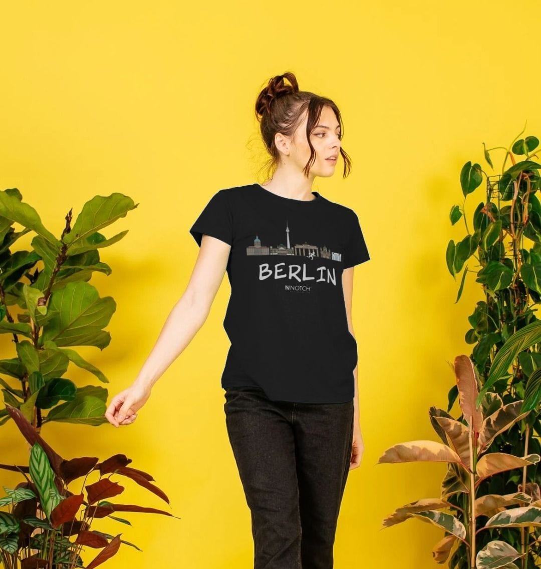 Women's 26.2 Berlin White Text T-Shirt