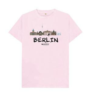 Pink Berlin 26.2 Black Text Men's T-Shirt