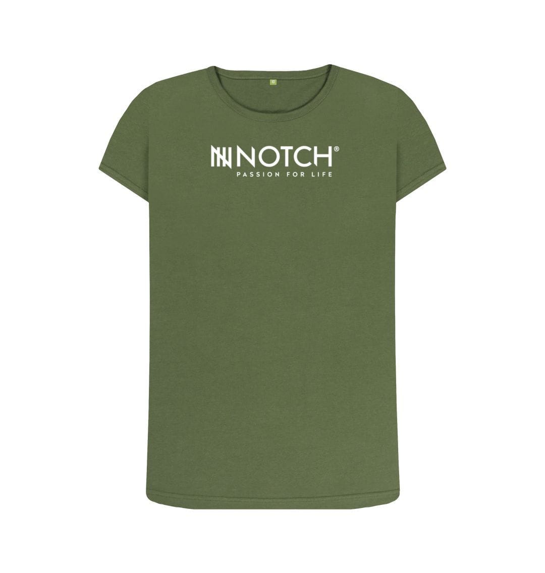 Khaki Women's Notch Logo T-Shirt
