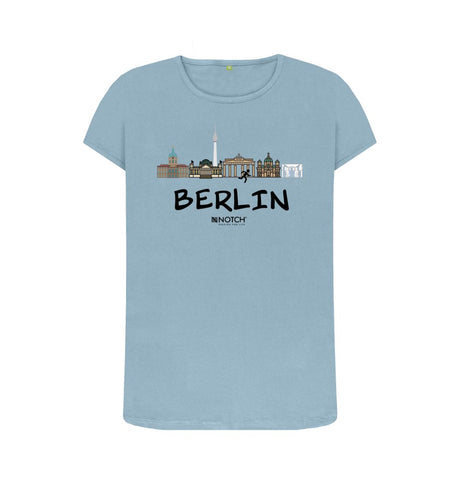 Stone Blue Berlin 25.2 Black Text Women's T-Shirt
