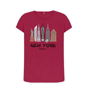 Cherry New York 26.2 Black Text Women's T-Shirt