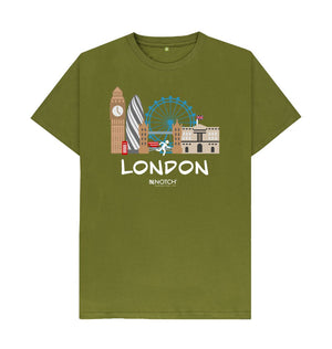 Moss Green London 26.2 White Text Men's T-Shirt