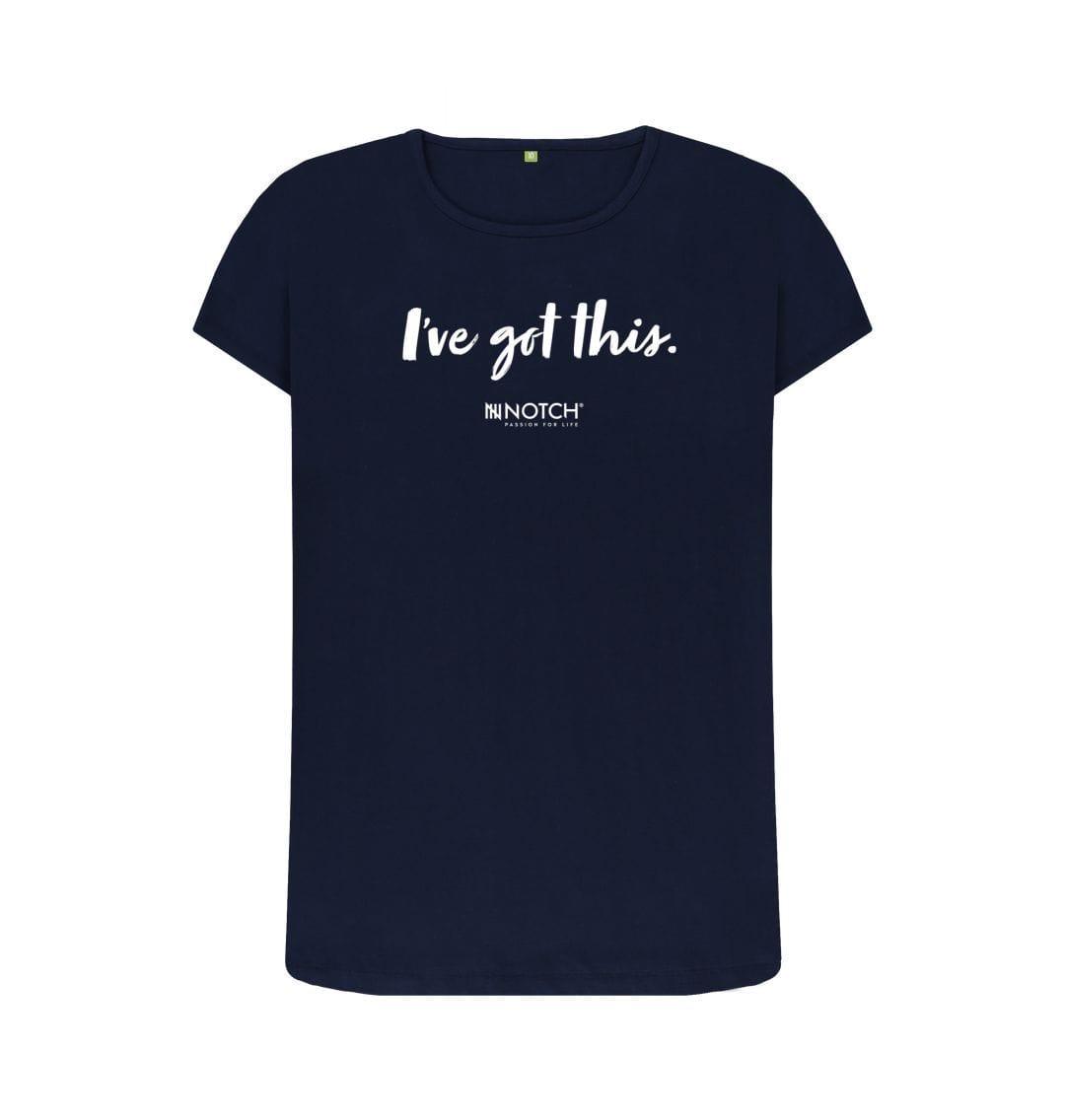 Navy Blue Women's I've got this (White text) T-Shirt