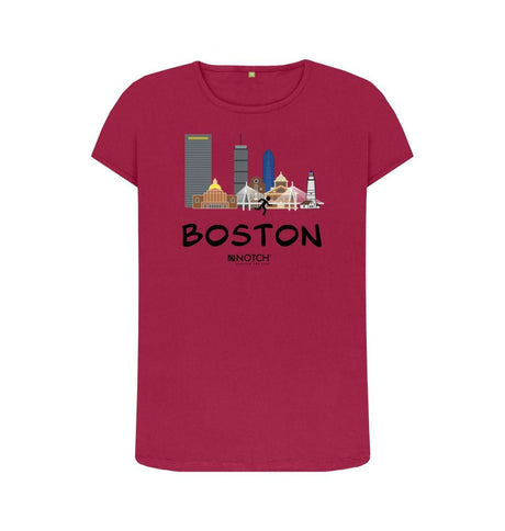 Cherry Boston 26.2 Black Text Women's T-Shirt