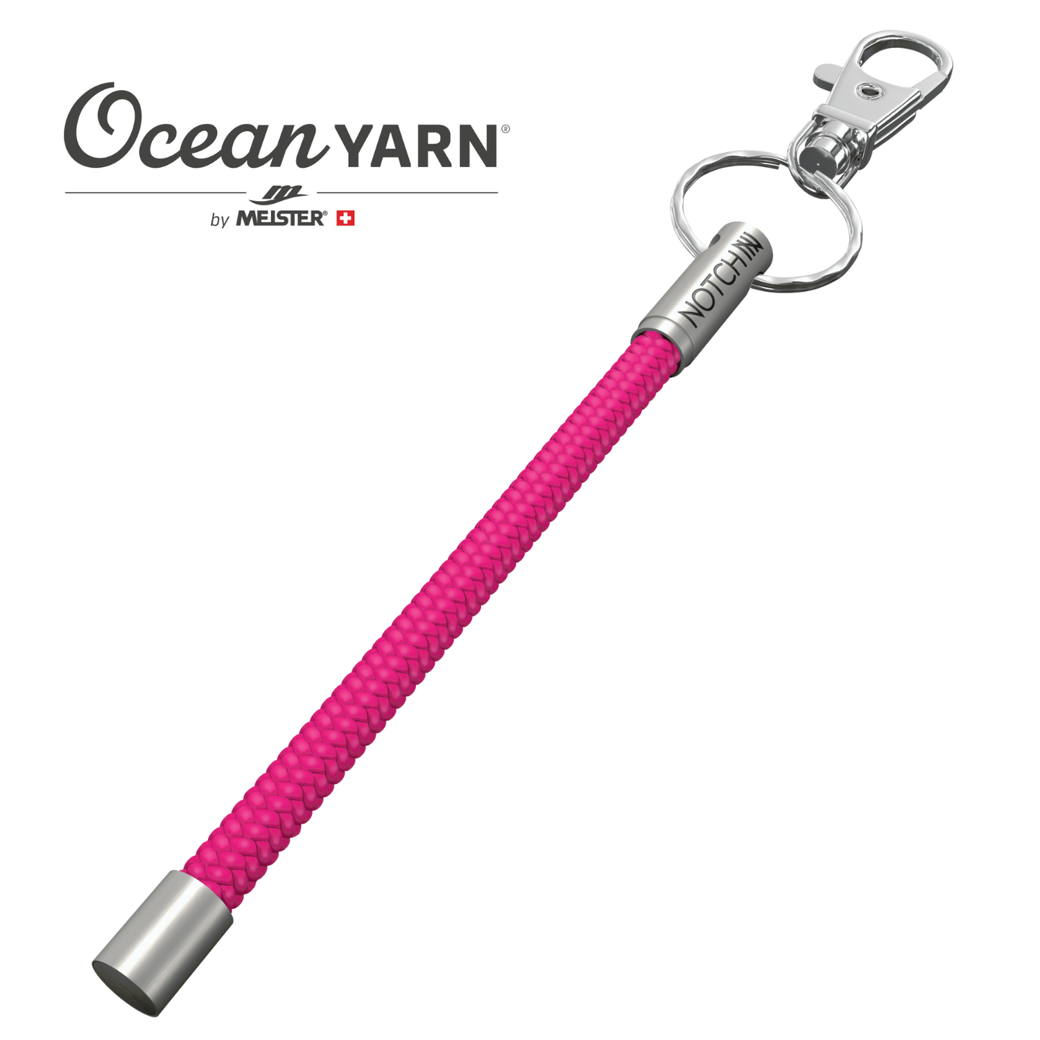 Sustainable OceanYarn NOTCH Tale - Hot Pink with stainless steel ends