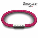 Sustainable OceanYarn NOTCH Bracelet - Hot Pink with Stainless Steel Clasp