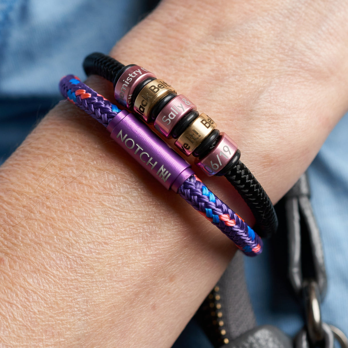 Sustainable OceanYarn NOTCH Bracelet - Natural with Stainless Steel Clasp