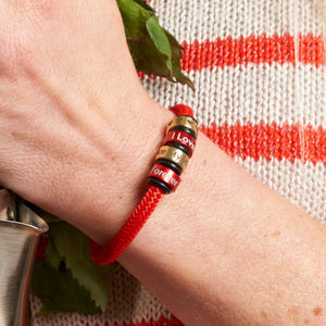 Sustainable OceanYarn NOTCH Bracelet - Coral Crush with Brass Clasp