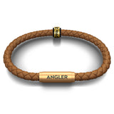 Personal Best Catch Notch & Angler Bracelet (Tan Leather with Brass Clasp)