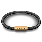 ANGLERS NOTCH Bracelet (Black Leather with Brass Clasp)