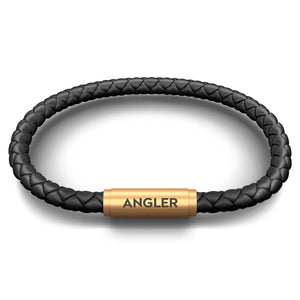 ANGLERS NOTCH Bracelet (Black Leather with Brass Clasp)