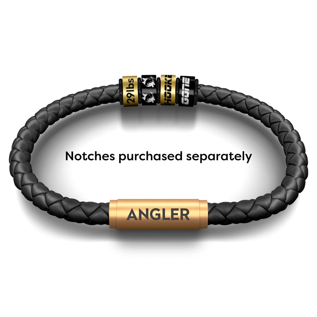 ANGLERS NOTCH Bracelet (Black Leather with Brass Clasp)