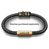 ANGLERS NOTCH Bracelet (Black Leather with Brass Clasp)
