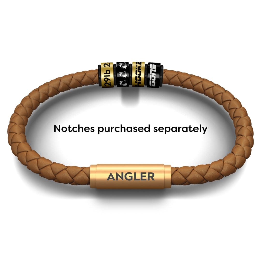 ANGLERS NOTCH Bracelet (Tan Leather with Brass Clasp)