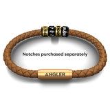 ANGLERS NOTCH Bracelet (Tan Leather with Brass Clasp)