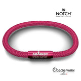 Against Breast Cancer Hot Pink OceanYARN NOTCH Bracelet
