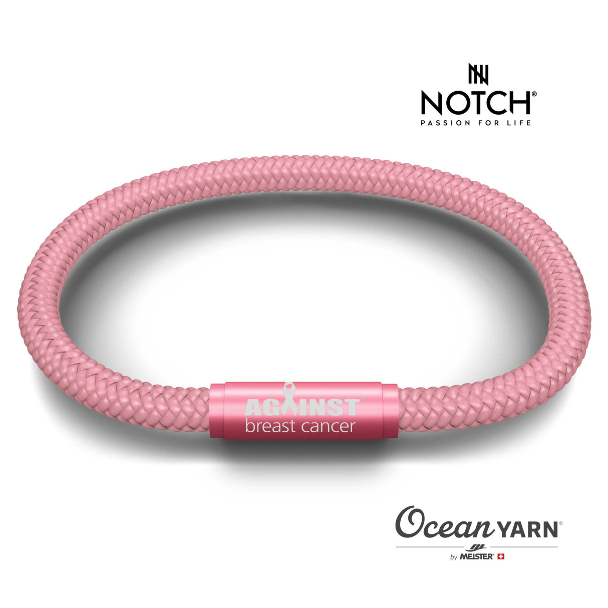 Against Breast Cancer Powder Pink OceanYARN NOTCH Bracelet