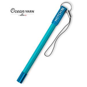 Aqua Marine OceanYARN Tale Phone Dangler with blue aluminium ends