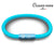 This Woman Runs OceanYarn NOTCH Bracelet - Aqua Marine with Blue Clasp