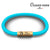 This Woman Runs OceanYarn NOTCH Bracelet - Aqua Marine with Brass Clasp