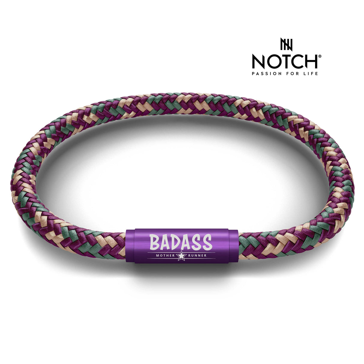 BADASS MOTHER RUNNER NOTCH Bracelet Goose with Purple Clasp