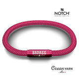 BADASS MOTHER RUNNER NOTCH Bracelet Hot Pink with Hot Pink Clasp