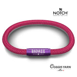 BADASS MOTHER RUNNER NOTCH Bracelet Hot Pink with Purple Clasp
