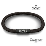BADASS MOTHER RUNNER NOTCH Bracelet Jet Black with Black Clasp