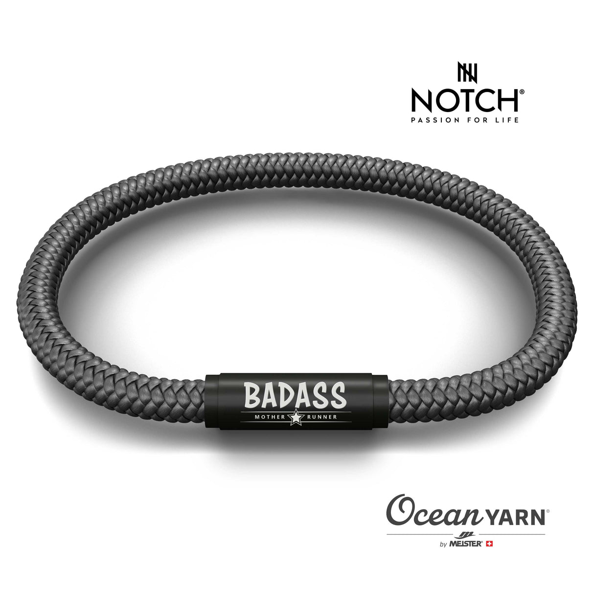 BADASS MOTHER RUNNER NOTCH Bracelet Orca with Black Clasp