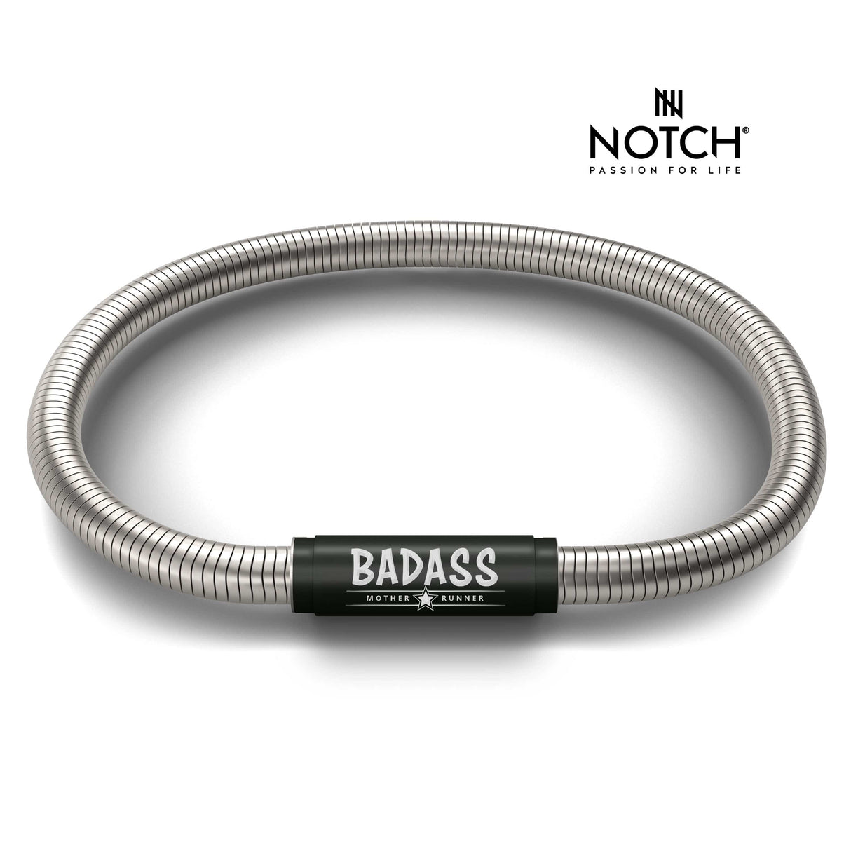BADASS MOTHER RUNNER NOTCH Bracelet Signature with Black Clasp