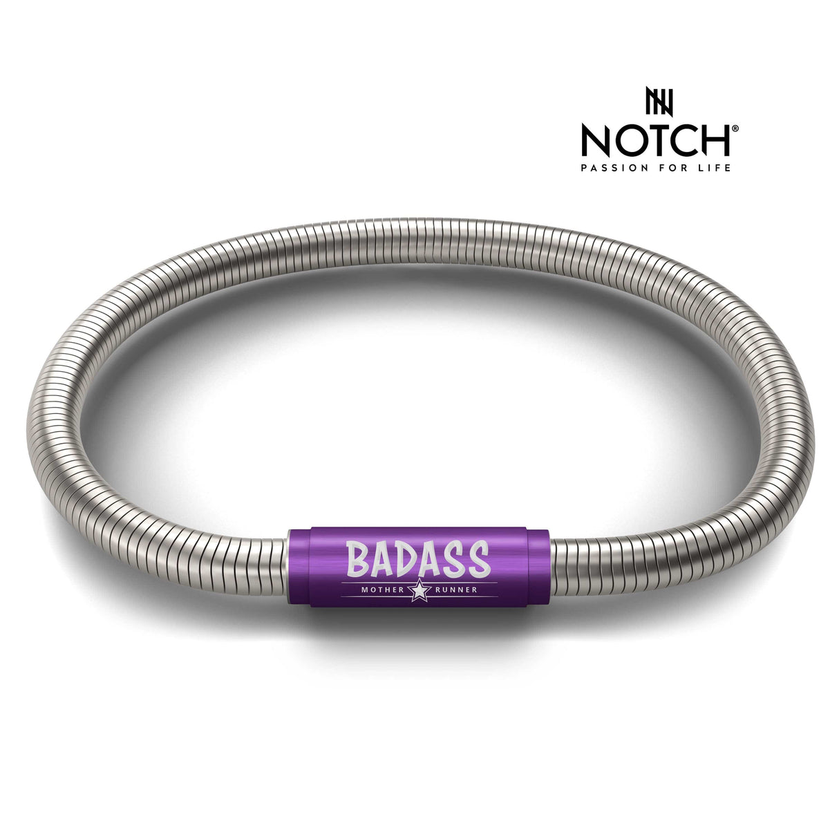 BADASS MOTHER RUNNER NOTCH Bracelet Signature with Purple Clasp