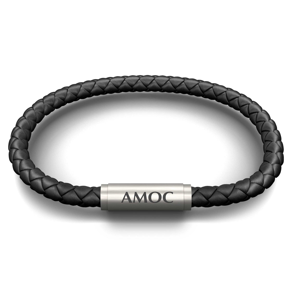 PREMIUM LEATHER AMOC NOTCH BRACELET (BLACK)