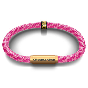 High-V Jump Notch & Cheerleader Bracelet (Candy Floss with Brass Clasp)
