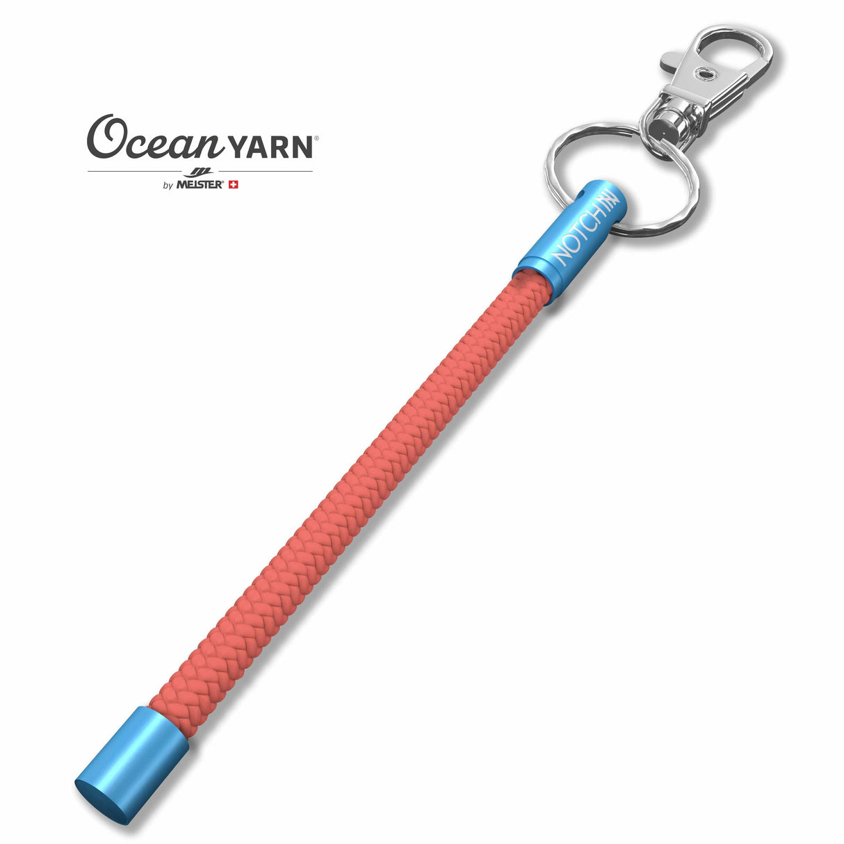 Sustainable OceanYarn NOTCH Tale - Coral with blue aluminium ends