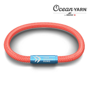 This Woman Runs OceanYarn NOTCH Bracelet - Coral Crush with Blue Clasp