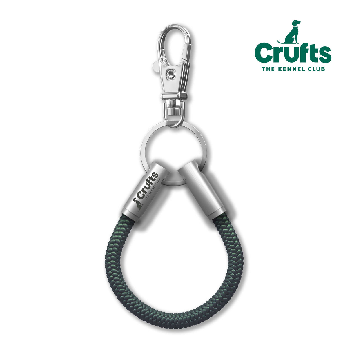 Official Crufts Green Cord NOTCH Loop with stainless steel ends