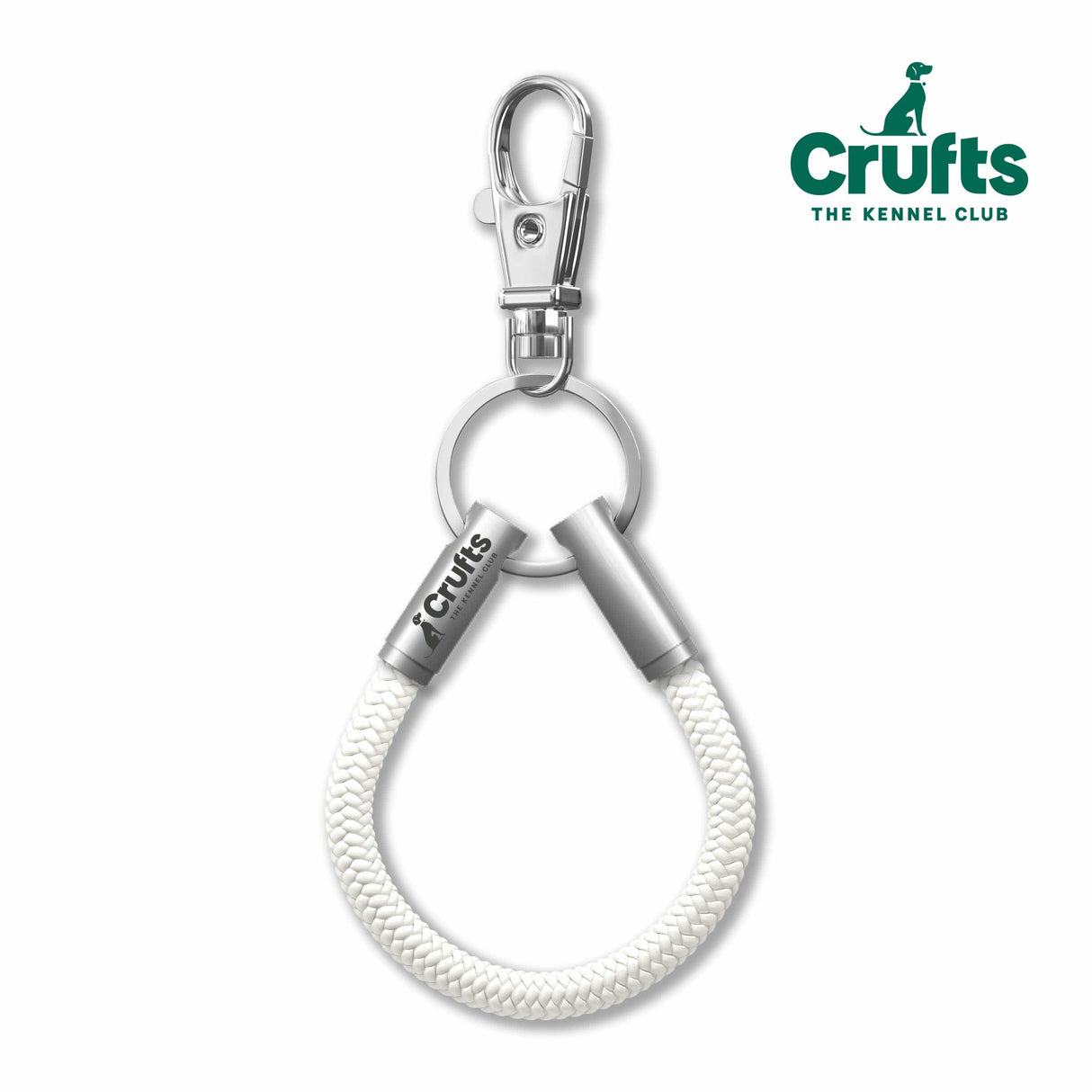 Official Crufts White Cord NOTCH Loop with stainless steel ends