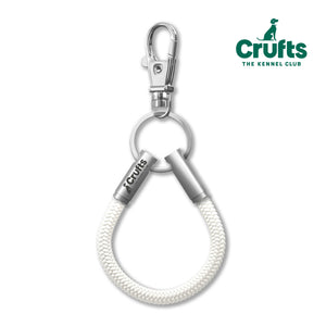 Official Crufts White Cord NOTCH Loop with stainless steel ends
