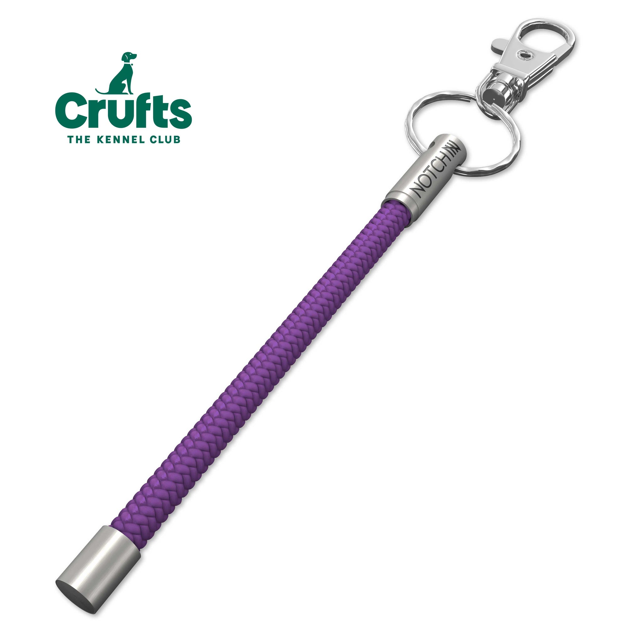 Official Crufts Purple Cord NOTCH Tale with stainless steel ends