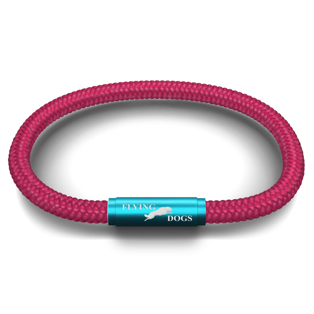 OCEANYARN FLYING DOGS NOTCH BRACELET (HOT PINK WITH TEAL CLASP)