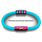 OCEANYARN FLYING DOGS NOTCH BRACELET (AQUA HOT PINK CLASP)