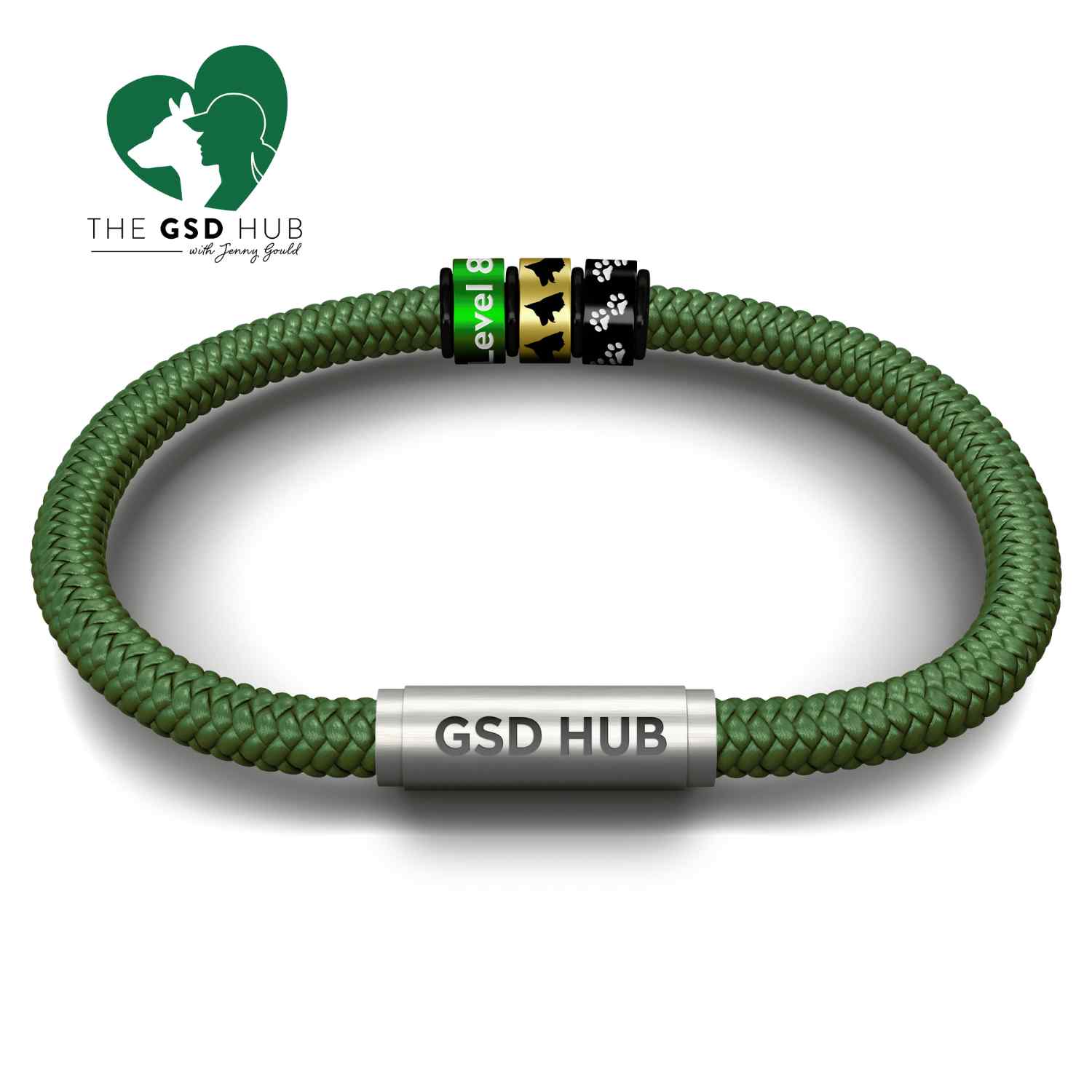 GSD Hub NOTCH Bracelet - Green with GSD Hub Clasp