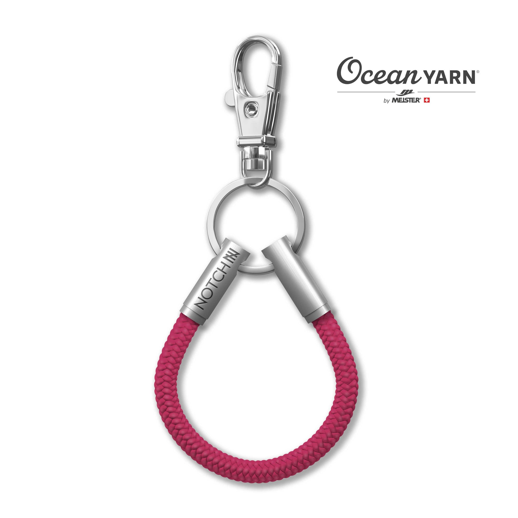 Sustainable OceanYarn NOTCH Loop - Hot Pink with stainless steel ends