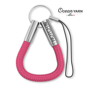 Hot Pink OceanYARN Loop Phone Dangler with stainless steel ends