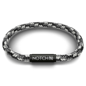 Ice Camo Cord NOTCH Bracelet with Black Clasp