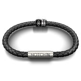 Infinity Leather Bracelet with Stainless Steel Clasp