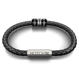 Infinity Leather Bracelet with Stainless Steel Clasp