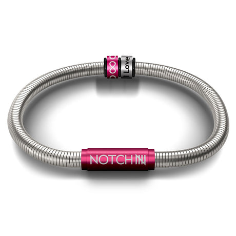 Infinity Signature Bracelet with Hot Pink Clasp