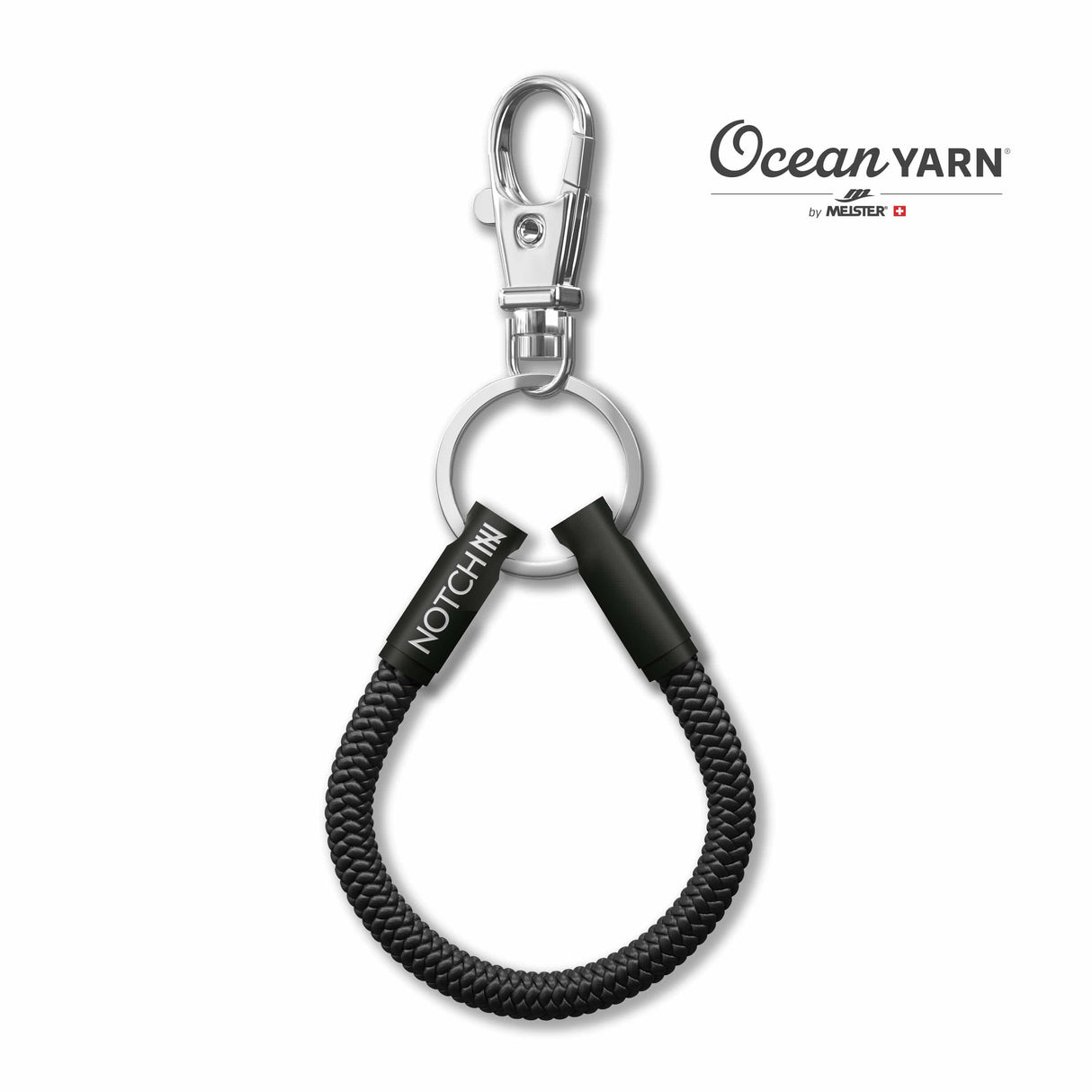 Sustainable OceanYarn NOTCH Loop - Jet Black with black aluminium ends